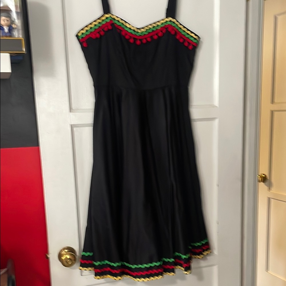 Hell Bunny Black and Red Sweetheart Midi Dress
